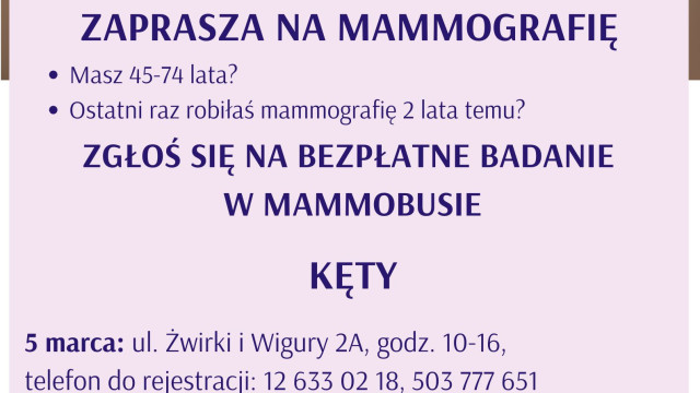 Zbadaj piersi w mammobusie