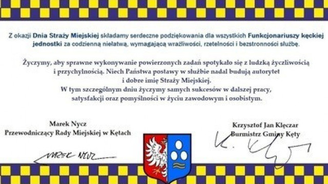 Życzenia dla Funkcjonariuszy Straży Miejskiej w Kętach