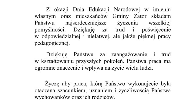 Życzenia z okazji dnia edukacji narodowej