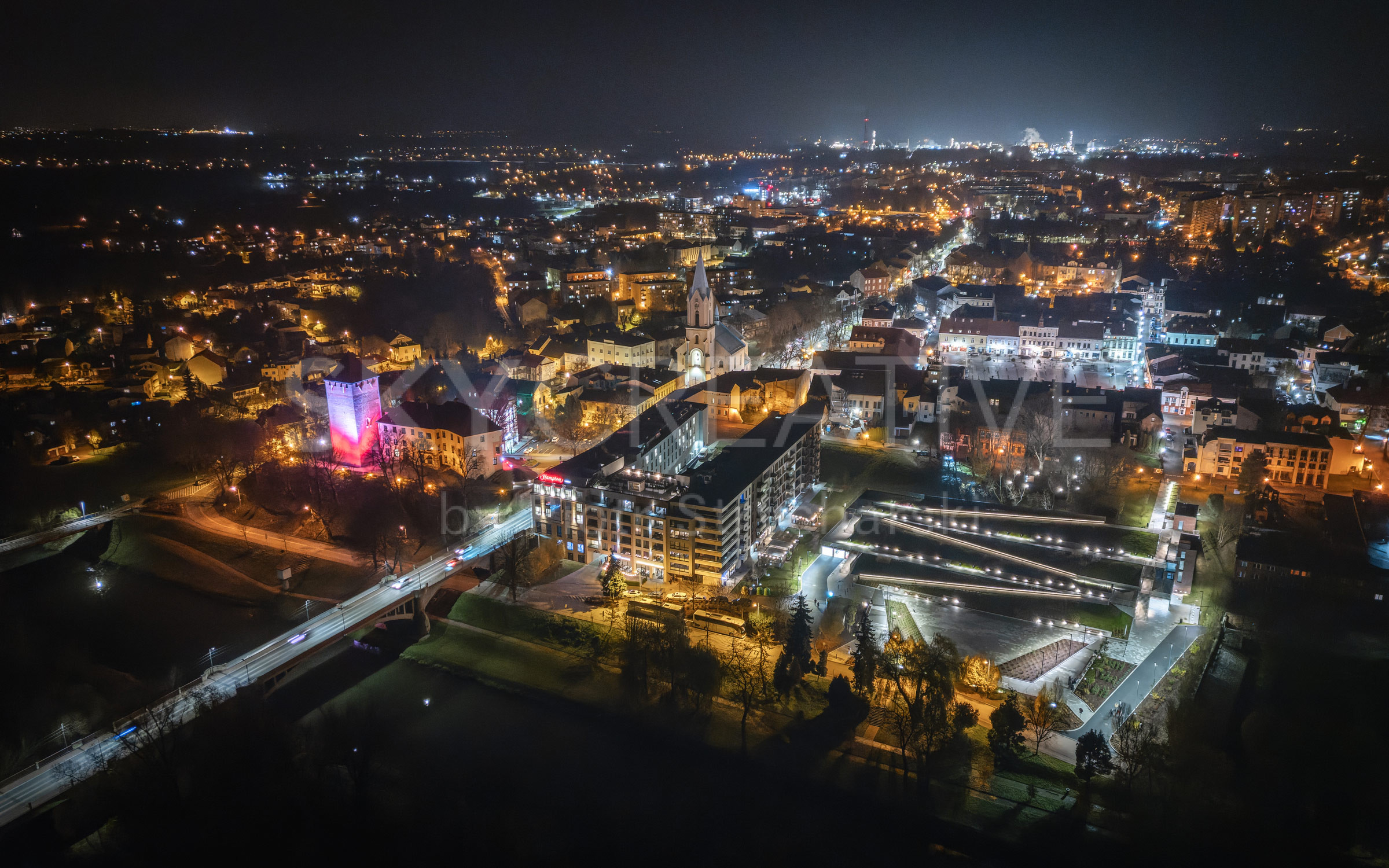 Plakat z widokiem Oświęcimia
